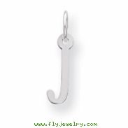 Sterling Silver Small Slanted Block Initial J Charm