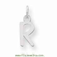 Sterling Silver Small Slanted Block Initial R Charm