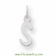 Sterling Silver Small Slanted Block Initial S Charm