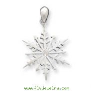 Sterling Silver Snowflake With Crystal Pendant