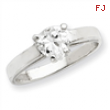 Sterling Silver Solitaire Heart CZ Ring