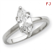 Sterling Silver Solitaire Marquise CZ Ring