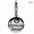 Sterling Silver Someone Special Inscribed Round With Lobster Clasp Charm