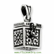 Sterling Silver Square Prayer Box Pendant