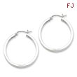 Sterling Silver Square Tube Hoop Earrings