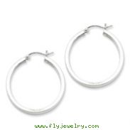 Sterling Silver Square Tube Hoop Earrings