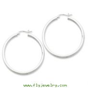 Sterling Silver Square Tube Hoop Earrings