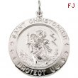 Sterling Silver St. Christopher Medal With 24 Inch Chain