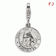 Sterling Silver St. Christopher Medal With Lobster Clasp Charm
