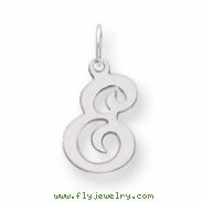 Sterling Silver Stamped Initial E