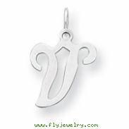 Sterling Silver Stamped Initial V