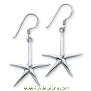 Sterling Silver Star Fish Dangle Earrings