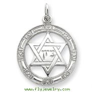 Sterling Silver Star of David Disc Charm
