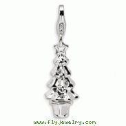 Sterling Silver Swarovski Crystal Christmas Tree With Lobster Clasp Charm