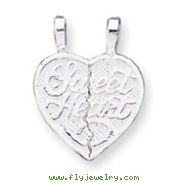 Sterling Silver Sweet Heart 2-Piece Break Apart Heart Charm