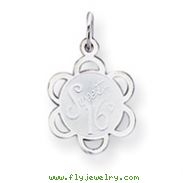 Sterling Silver Sweet Sixteen Disc Charm