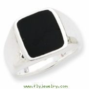 Sterling Silver Synthetic Onyx Ring