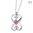 Sterling Silver Synthetic Pink Stone Loyalty 18