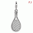 Sterling Silver Tennis Racket With Lobster Clasp Charm
