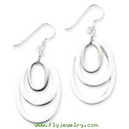 Sterling Silver Triple Oval Dangle Earrings