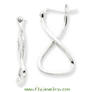 Sterling Silver Twisted Oval Hoop Earrings