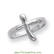 Sterling Silver Vertical Tiny Freeform Cross Ring