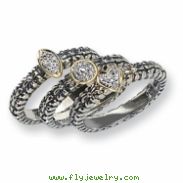 Sterling Silver w/14k & Diamond 3 Stackable Rings ring