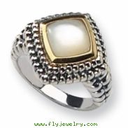 Sterling Silver w/14k Mother of Pearl Ring
