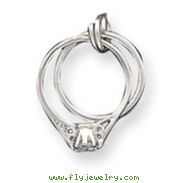 Sterling Silver Wedding Ring Set Charm