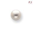 Sterling Silver White Cultured Pearl Button Earrings