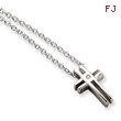 Sterling Silver White Ice .03ct. Diamond Cross Necklace