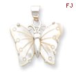 Sterling Silver White Shell Butterfly Pendant