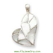 Sterling Silver White Stone Heart Pendant