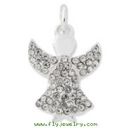 Sterling Silver With Whote Swarovski Crystal Angel Pendant