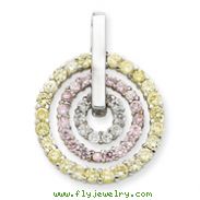 Sterling Silver Yellow & Pink CZ Pendant