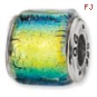 Sterling Silver Yellow Dichroic Glass Bead