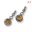 Sterling Silver/Gold-plated Citrine Post Earrings