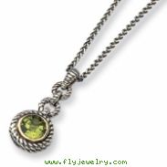 Sterling Silver/Gold-plated Peridot 18in Necklace