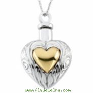 Sterling Streling Silver Ash Heart Pendant With Ster Chain
