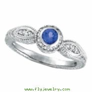 Tanzanite Bezel Ring with Diamond