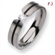 Titanium 6mm 0.33ct. Diamond Satin Band ring