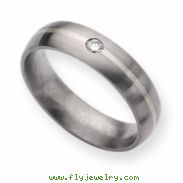 Titanium 6mm Diamond Brushed Band ring