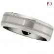 Titanium 7mm Polished Milgrain Domed Mil Slightly Dome Band