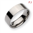 Titanium 8mm Polished Flat Wedding Band ring