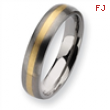 Titanium and 14k Inlay Brushed 5mm Wedding Band ring