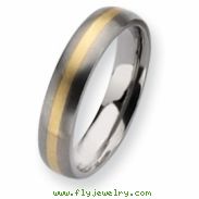 Titanium and 14k Inlay Brushed 5mm Wedding Band ring