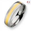 Titanium and 14k Inlay Polished 6mm Wedding Band ring