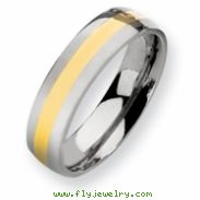 Titanium and 14k Inlay Polished 6mm Wedding Band ring