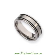 Titanium Black Accent 8mm Brushed And Polished Band