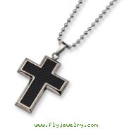 Titanium Carbon Fiber Cross Necklace